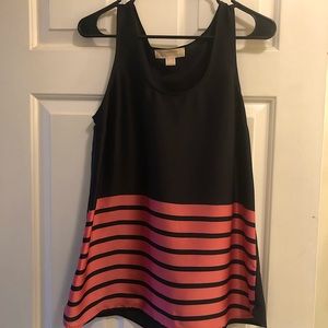 Michael Kors dressy tank top. Size M. Dark navy with pink stripes.